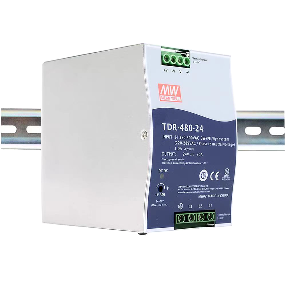 明緯TDR-480-24三組輸出導(dǎo)軌電源