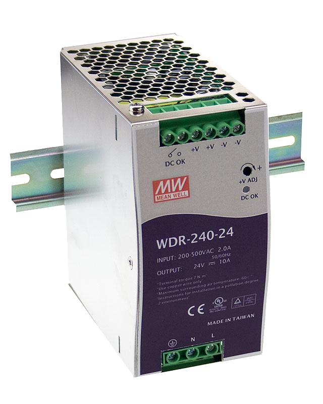 導軌式明緯電源WDR-240-24
